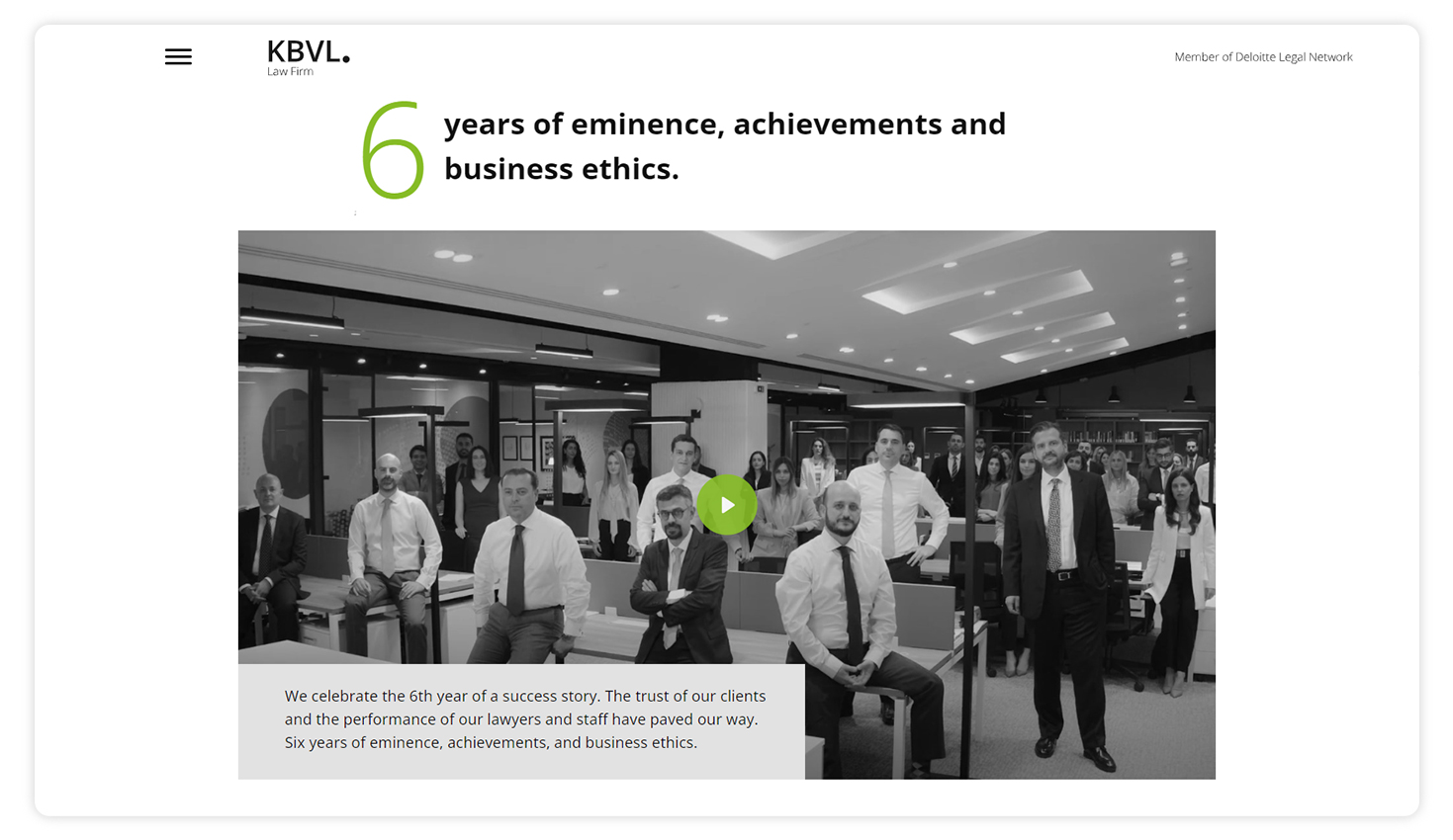 Six years of eminence, achievements, and business ethics WEB DESIGN